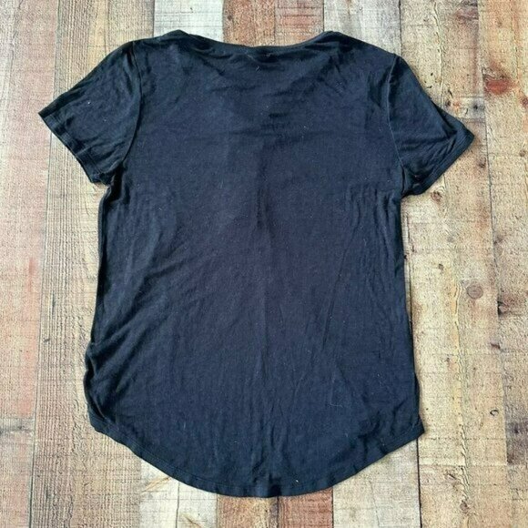 Modish Rebel women's lace up neckline short sleeve moon Graphic T-shirt black - Picture 7 of 7